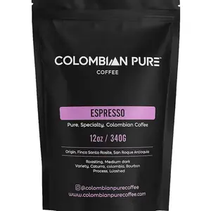 Colombian Pure Espresso - Single-Estate Coffee from Antioquia, Colombia - Medium Roast with Chocolate, Forest Berries, and Toffee Notes - 12oz/340g - Caturra & Colombia Beans