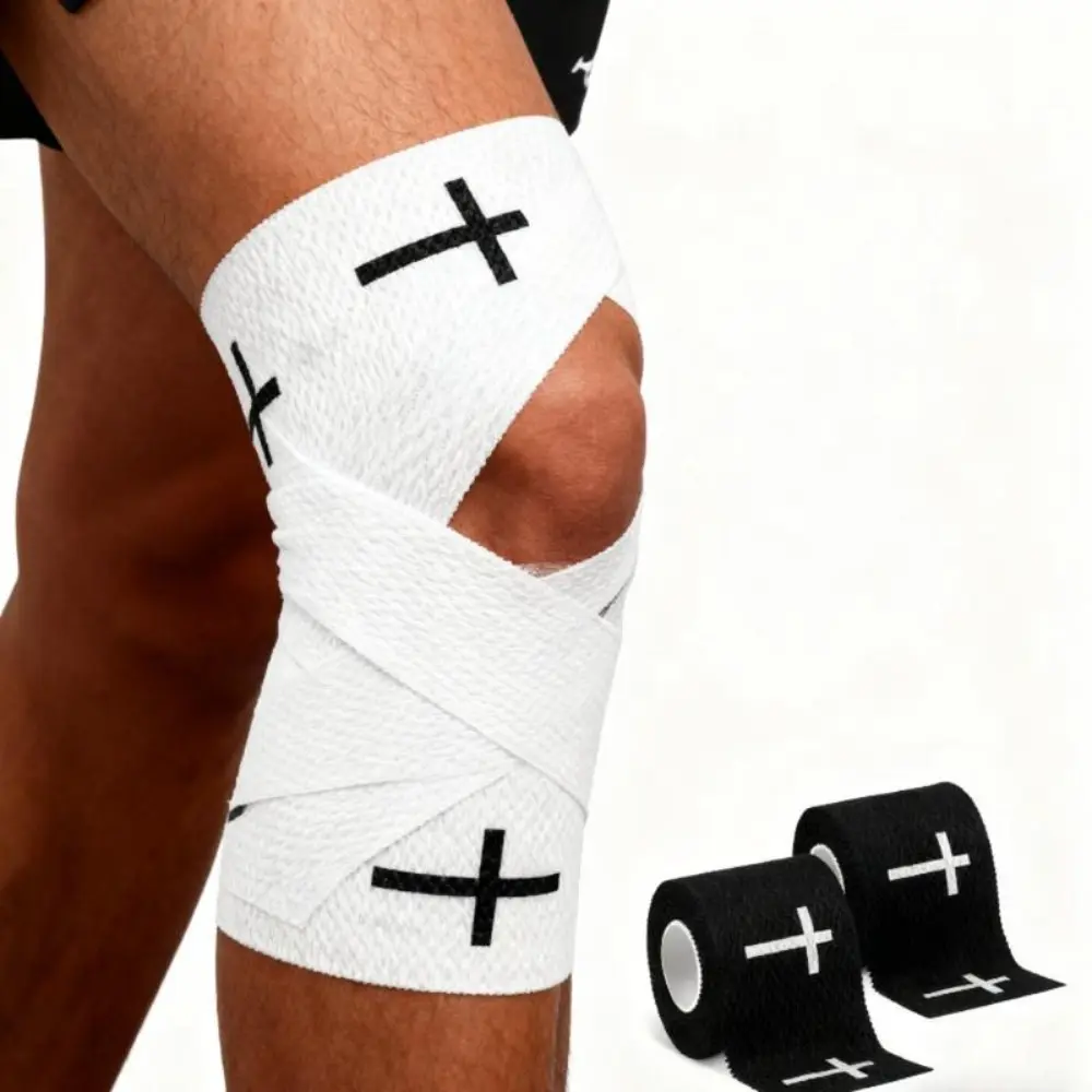 Christian Cotton Elastic Cross Tape, 2in x 23ft Athletic Sports Wrap with Jesus Print - Durable Breathable Wrist & Muscle Support for Football, Gym - Unisex Church Gift, Birthday Present