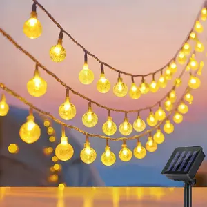 100LED light bulb globe, length 39.3 feet, solar powered, 8 flashing modes fairy lights, outdoor camping waterproof patio decorative lights, can be used for Valentine's Day, Easter, all kinds of festivals, birthday wedding decoration