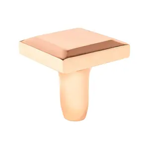 212 MAIN Metro Knob, Polished Copper Finish, Metal Build Door Hardware