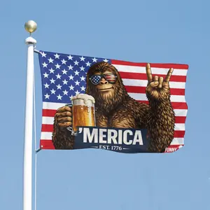’MERICA Bigfoot American Flag – Patriotic Truck Garage & Mud Muddin Sasquatch Flag – Perfect Gift Freedom Lovers Funny Flag tapestry banners mens