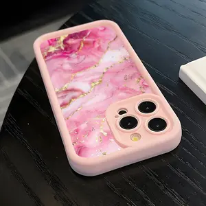 Phone Case - 1pc High-End Pink Marble Matte Soft Phone Case Compatible with iPhone 17 E Air Pro ProMax iPhone16 15 14 Plus 13 12 Mini 11 X XS XR Smartphone Cellphone
