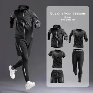 All-Season Men's Sportswear Set/Suit - Tracksuit for Running, Cycling, Fitness & Hiking,gym clothing men, jogging, boxing,5 pcs Comfortable cool