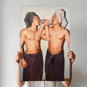 Heated Rivalry Hollanov Rolled Poster, Shane x Ilya, Hudson Williams x Connor Storrie Premium Satin Poster, Dorm Room Decor