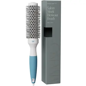 Round Brush for Blow Drying - Extra Small Ceramic Thermal Ionic Roller Brush for Sleek, Salon Blowout - Lightweight Round Hair Brush for Precise Styling and Manageable Hair (Bristle 1.7in, Barrel 1in) Haircare Heatless