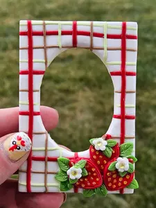 Sweet Strawberry Polaroid Magnet - Cute Fridge Decor & Gift for Fruit Lovers with Playful Design