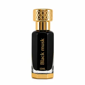 Black Musk Perfume Oil 12ML for Men & Women | Long Lasting Arabian Musk Fragrance | Sweet Floral Skin Scent, Seductive Signature Aroma | Alcohol-Free Concentrated Perfume with Dip Stick Applicator