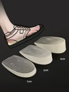 1 Pair Height Boosting Shoe Insoles, Silicone Non-Sagging Half Pad, Comfortable Washable Reusable Height Enhancing Insoles