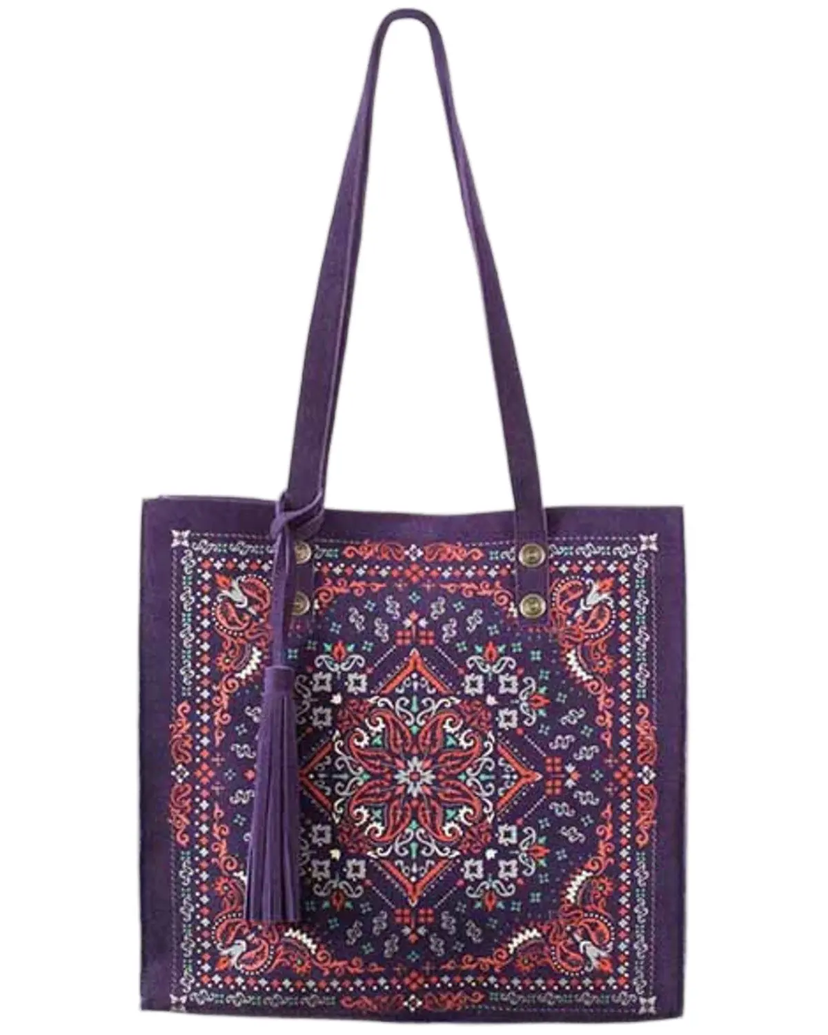 Scully Women's Women'S Printed Leather Tote - B373-Ocean