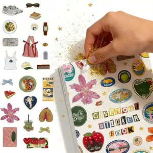 2026 New Girlhood Sticker Book, 1000+ Aesthetic Stickers, Cute Illustration Stickers, Includes 1000+ Retro-Style Stickers, for Notebooks, Backpacks, Water Bottles, Phone Cases, Etc, DIY Creative Gifts (1 PCS)