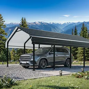 Walsunny Carport, 12x20x8.5 FT Heavy Duty Steel Carport Canopy for Outdoor Activities and Events, Iron Metal Carport Garage for Pickup, Boat, Car and Tractors, Grey