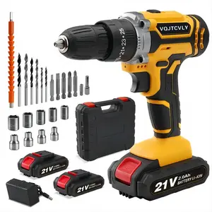 Cordless Drill, 21V Power Drill Set, 25+1 Position Adjustable Torque Electric Drill, 2-Speed Transmission For Screwdriving And Drilling