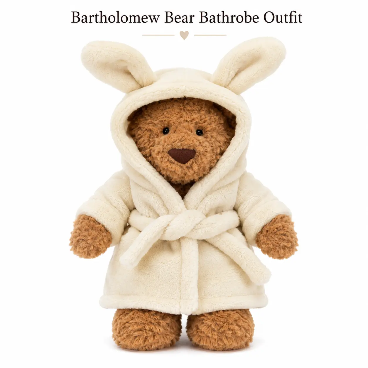 Jellycat Bartholomew Bear Bathrobe Outfit Plush - Cozy Teddy Bear Plush Toy, Cute Gift for Kids & Collectors