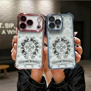 Cross-stripe pattern Phone Case for iPhone 17 AIR 17 PRO 16 PRO 15  PRO MAX  14 PLUS 13 PRO 12 11 series (silicone softshell) airbag anti-drop and shockproofmobile phone protective case Smartphone Cellphone