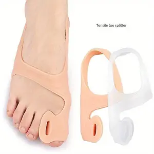 Toe separators, with elastic straps and soft anti-friction covers, for the outward-turned big toe toe separators, Toe Splitter