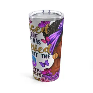 Inspirational 20oz Tumbler - "Blessed & Believed" Travel Mug for Motivation, Unique Gifts for Her, Butterfly Decor, Empowerment Gift, Girls' Stainless