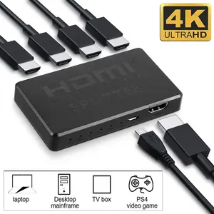 HDMI Splitter 1 In 4 Out 4K UHD HD 1080P 4-Port Repeater Splitter Amplifier