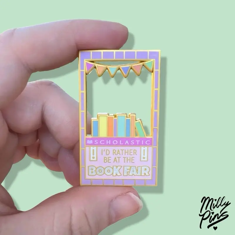 I’d Rather Be At The Scholastic Book Fair Nostalgic Enamel Pin