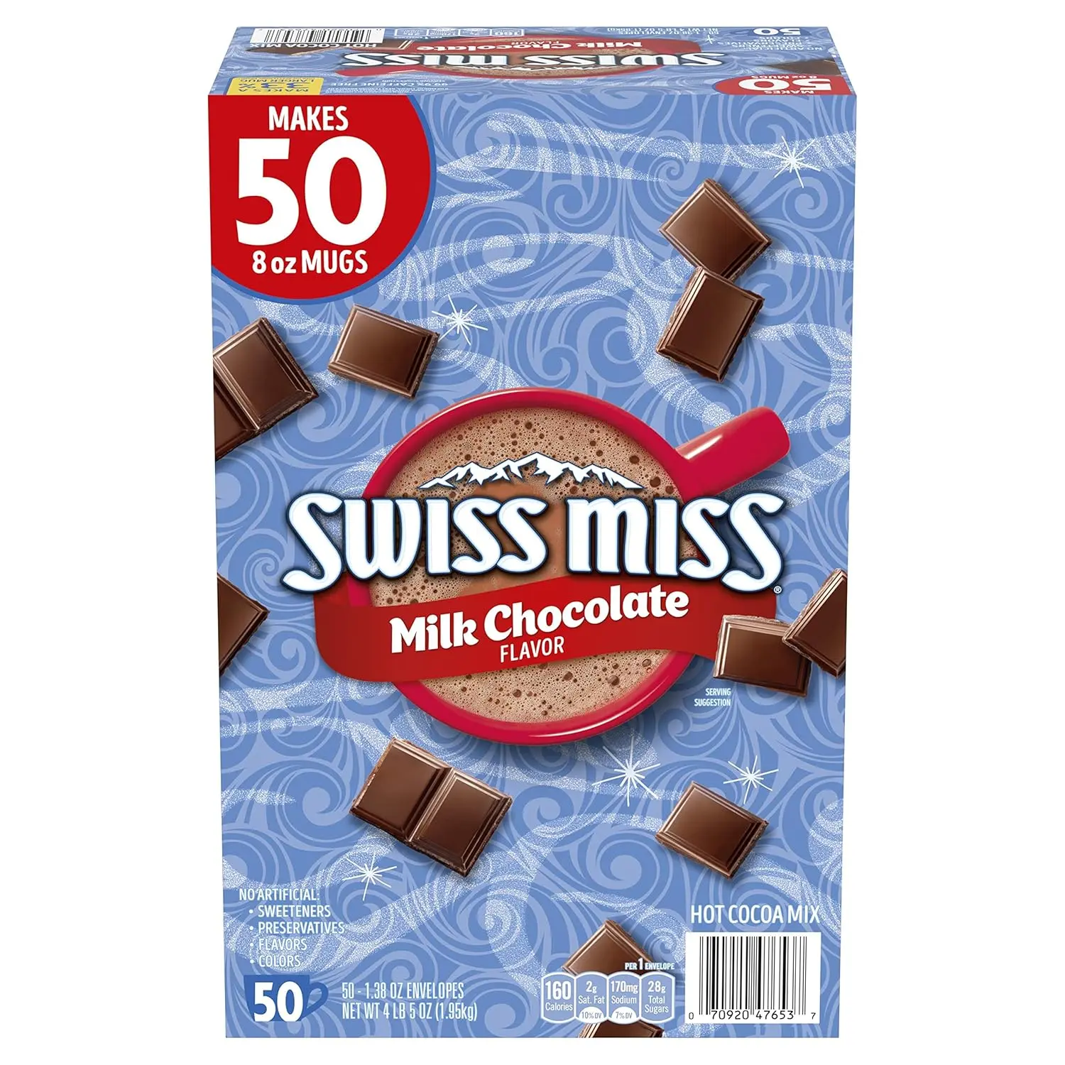 Swiss Miss Milk Chocolate Flavor Hot Cocoa Mix, 1.38 oz., 50-ct