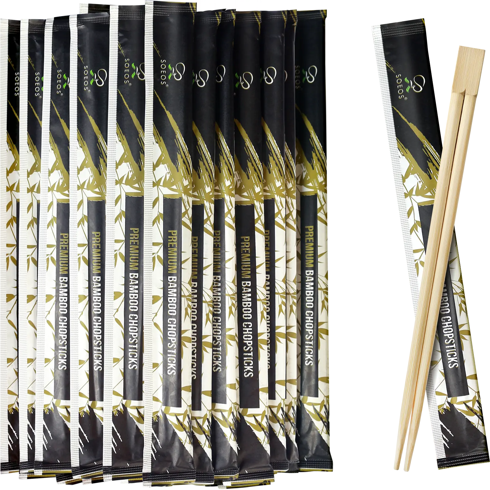 Soeos Chopsticks Disposable, Approx. 50 Sets, UV Treated Premium Disposable Chopsticks Individually Wrapped, Wooden Chopsticks Best for Japanese Sushi & Asian Dishes Cutlery Tableware