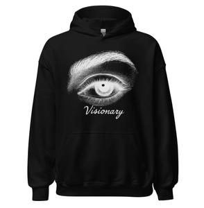 Visionary Hoodie Unisex Casual Athletic Sweatshirt Soft Spandex Fabric Graphic Design Black Polyester