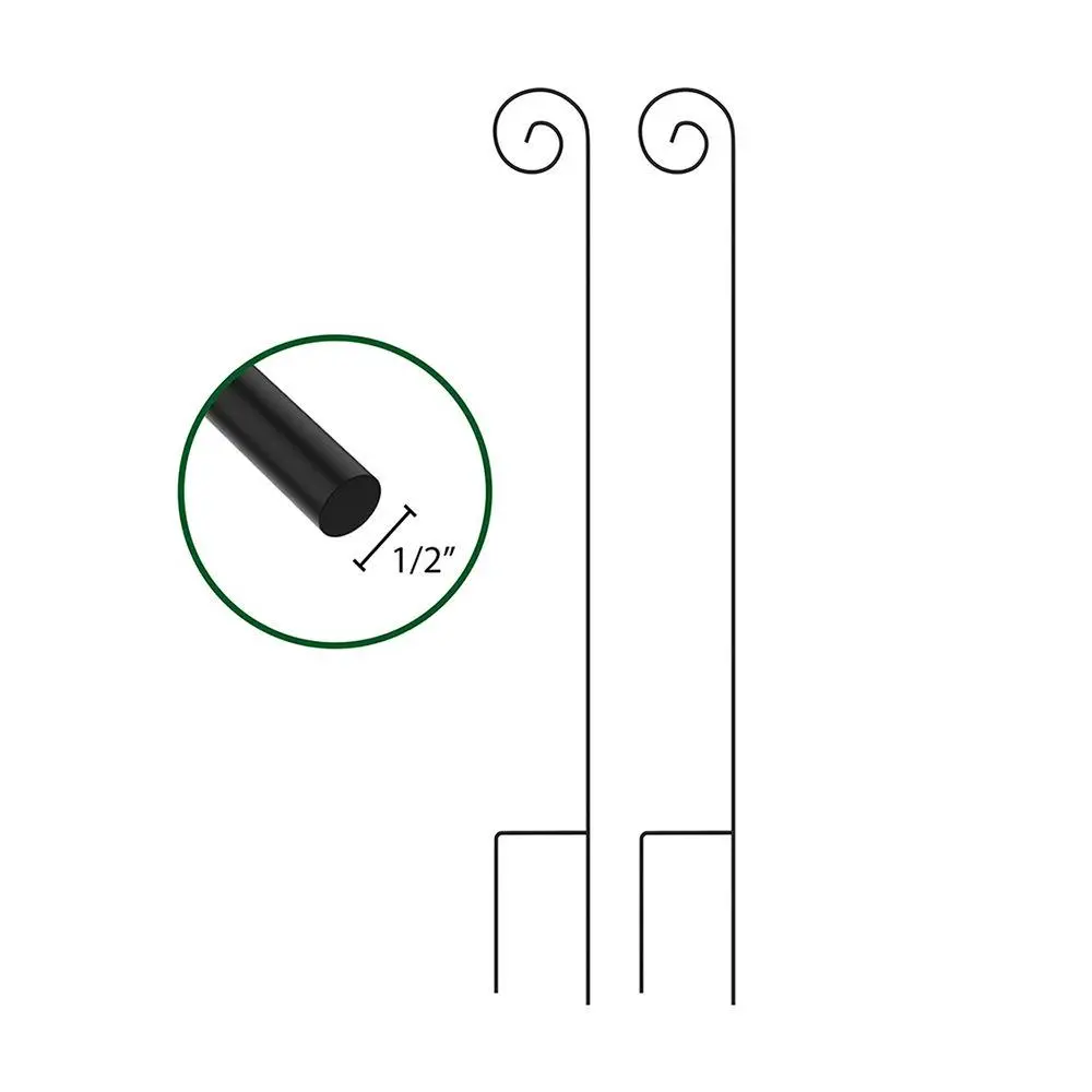 Pure Garden Set of 2 Shepherd Hooks 65" Metal Pole Set