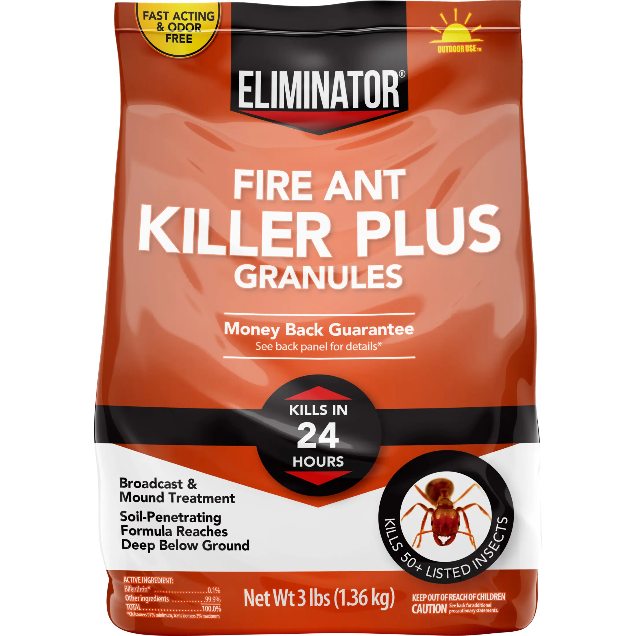 3 lb Fire Ant Killer Granules for Lawns & Yards, Fast-Acting Outdoor Insect Control for Fire Ants and Over 50 Listed Insects, Covers Up to 2,500 Sq Ft