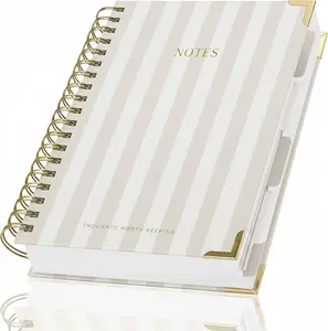 Aesthetic Thick Spiral Notebook With Tabs - Premium Journal For Women Size B5 - College Ruled Note Book With 300 Lined Pages and Dividers - Perfect For Writing And Staying Organized at Work or School