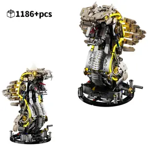 Luminous Snake Building Blocks Set, 1186pcs High Difficulty Moc Kit, Creative Dynamic Desktop Decoration, Adult Children Gift