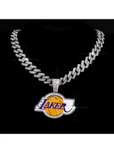 Basketball Theme Necklace Sports Style Pendant for Men Women Basketball Fan Jewelry Gift for Game Day