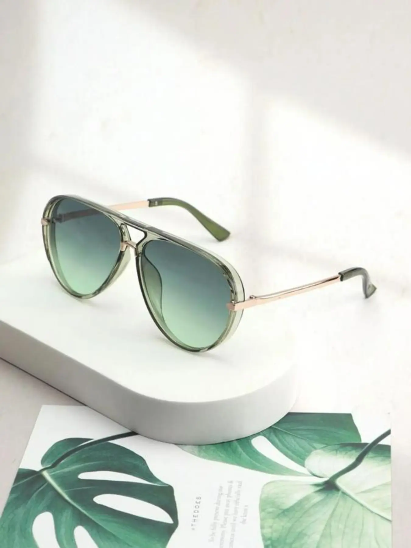 Women's Gradient Lens Aviator Sunglasses, Fashion Casual Sun Glasses, Daily Wear Outdoor Activity Stylish Accessory, Summer Sunglasses