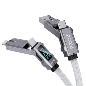 PZOZ 4 in 1 USB-C 140W Fast Charging Cable with LED Display