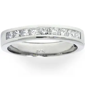 950 Platinum 5/8ct Princess Cut Diamond Wedding Ring