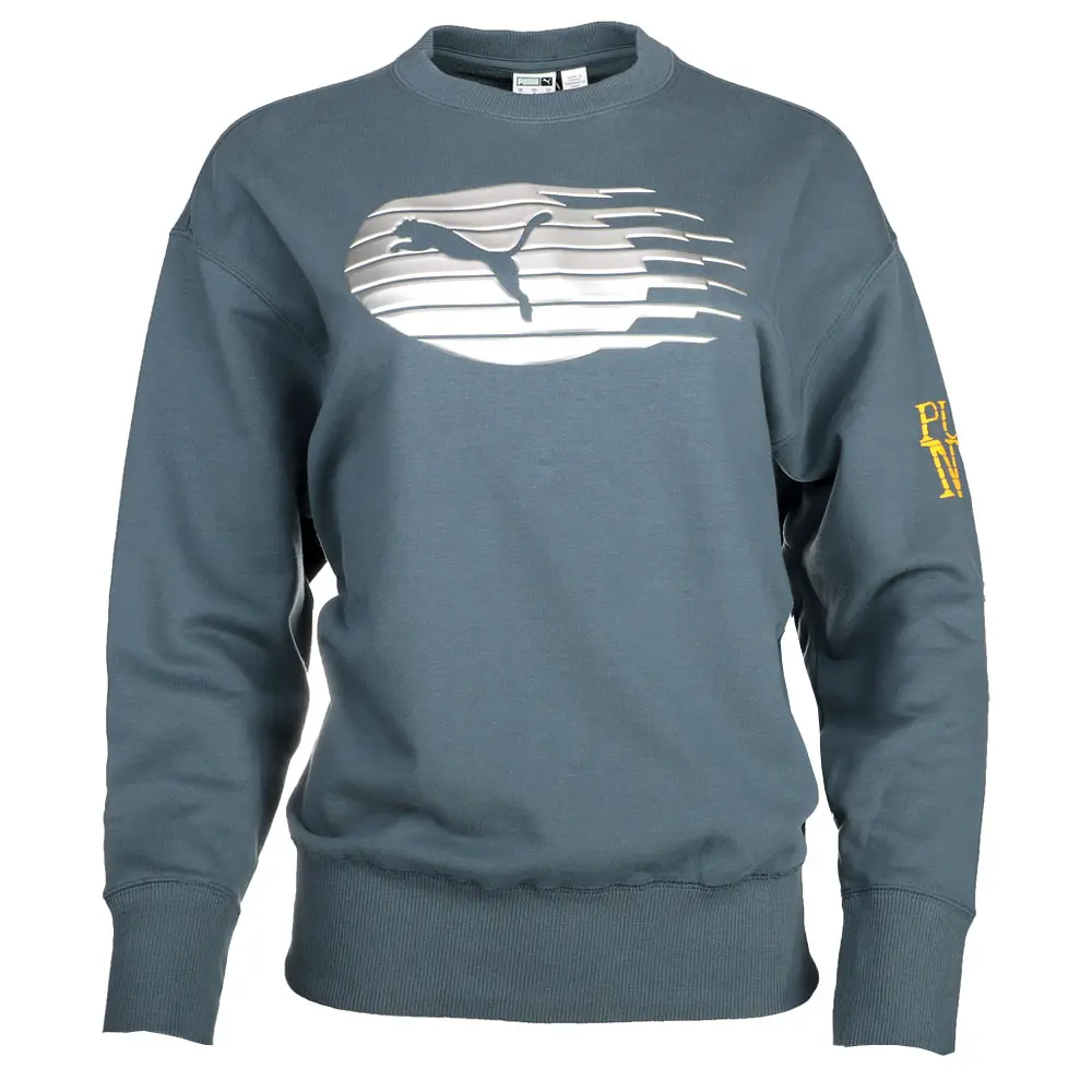 PUMA Womens Nyc Long Run Crew Neck Sweatshirt Casual - Grey