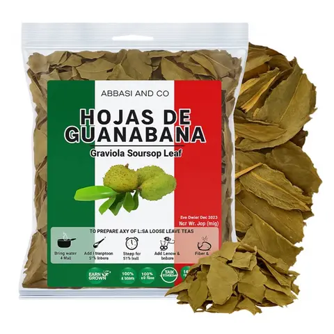 5oz (113g) Dried Graviola Soursop (Guyabano) Leaves Loose Leaf Tea Bags, Food & Beverage, 100% Natural Vegan Herbal Flavor Sugar-Free Caffeine-Free Drink from Mexico, Earthy Smooth Taste, Hot/Iced Use for All Ages