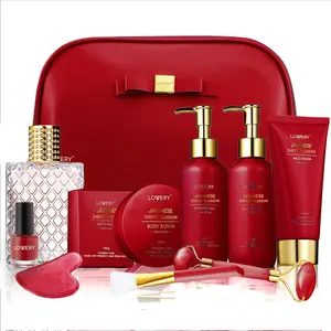 LoveryGifts Japanese Cherry Blossom Beauty Body Care - 11Pc Cosmetic Bag Set