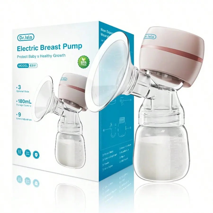 Electric Silent Breast Pump Massager, Automatic Pumping System, Rechargeable Portable Baby Breastfeeding Collector, Milk Collector, Unisex, 180ML Volume Capacity, Wearable Breast Pumps