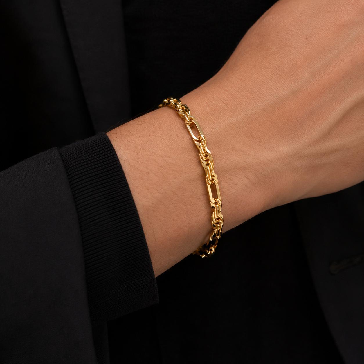 Holylegend 14K Real Gold-Plated Milano Rope Chain Bracelet, 14K Gold Plated Diamond Cut Rope, Simple Twist Link Bracelet,Hip Hop Jewelry, Classic Rope Link Bracelet, Gift Ready,Father's Day Gift Holylegend 14K Real Gold-Plated Milano Rope Chain Bracelet, 14K Gold Plated Diamond Cut Rope, Simple Twist Link Bracelet,Hip Hop Jewelry, Classic Rope Link Bracelet, Gift Ready,Father's Day Gift