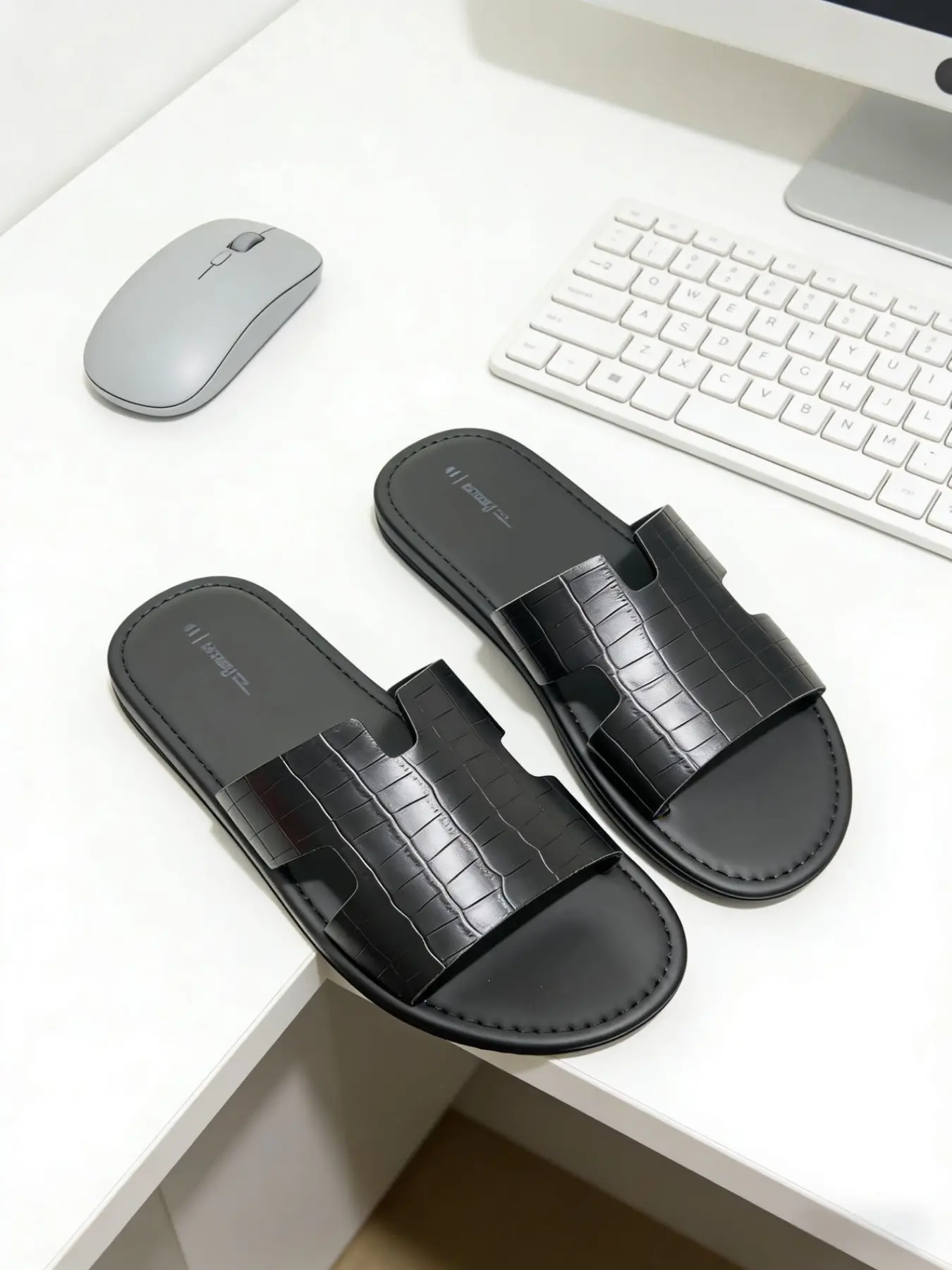 Men's Business Style Python Skin Pattern Sandals Footwear Sandal, Summer Flat Slip-On Shoes, Anti-Slip Soft Sole, Casual Beach Shoes, 2026 New Arrival