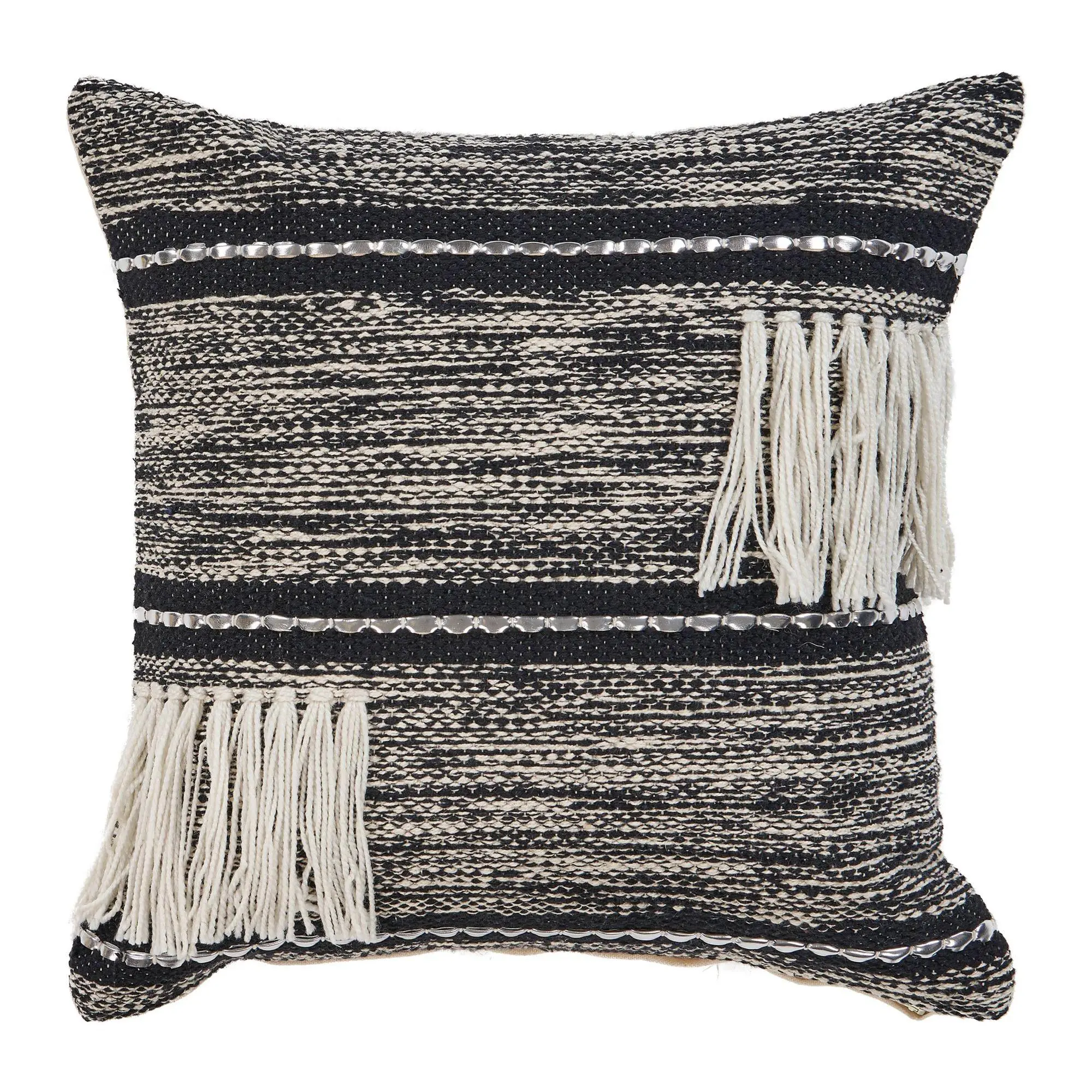 Ox Bay Metallic Fringe Throw Pillow