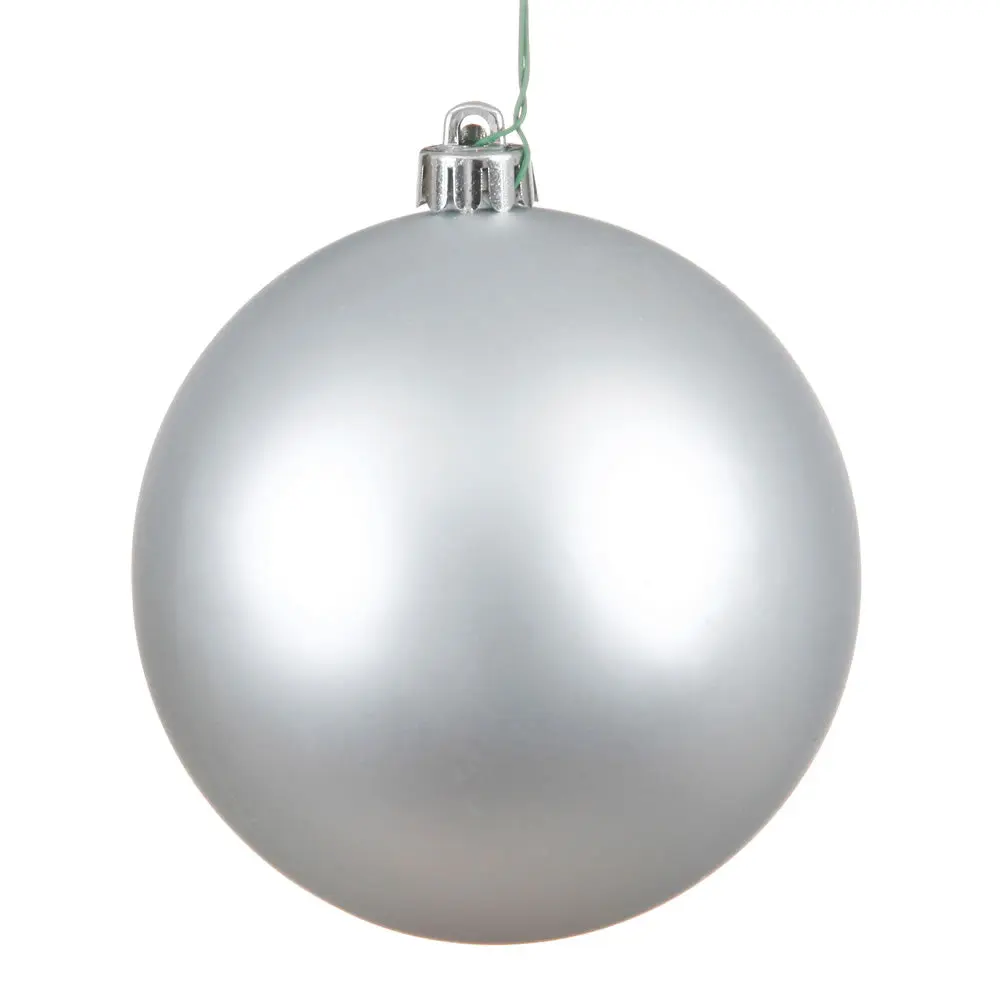 Vickerman N591507DMV 6" Silver Matte Ball Ornament 4 Per Bag