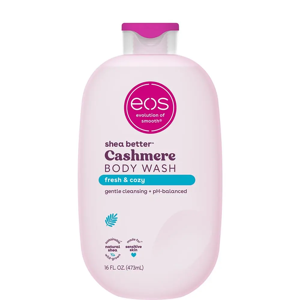 Eos Shea Better Cashmere Body Wash - Fresh & Cozy Hydrating Moisturizer Cleanser, Ph-Balanced Creamy Shower Gel, Paraben & Phthalate-Free, For Sensitive Skin, 16 Fl Oz Body Care Product