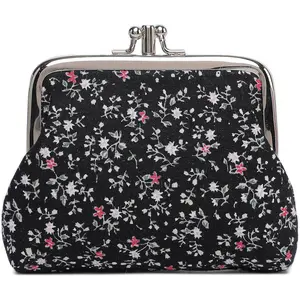 Cute Floral Buckle Coin Purses Vintage Pouch Kiss-lock Change Purse Wallets-