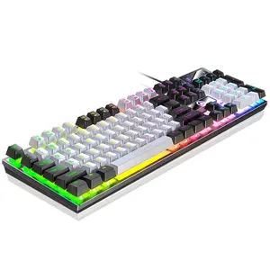 104-Key Full Size Gaming Keyboard - RGB Lighting, USB Wired PC Gaming Accessory, Computer Peripheral, Gaming Setup Addition, Mother's Day Gift