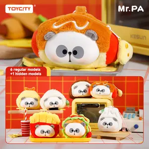 TOYCITY MR. PA "What to Eat Today" Blind Box - Panda Plush Keychain Series Figures Surprise Collectibles for Backpack & Keys with Free Clip, Includes Coin Purse & Earphone Case, Halloween/Christmas Gift (1/72 Hidden Chance)
