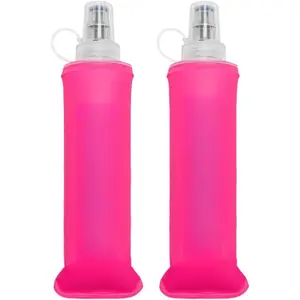 TPU Soft Flask Lightweight Portable Reusable Water Bottle,BPA Free Collapsible Flask for Hydration Pack in Running Hiking Cycling and Marathon