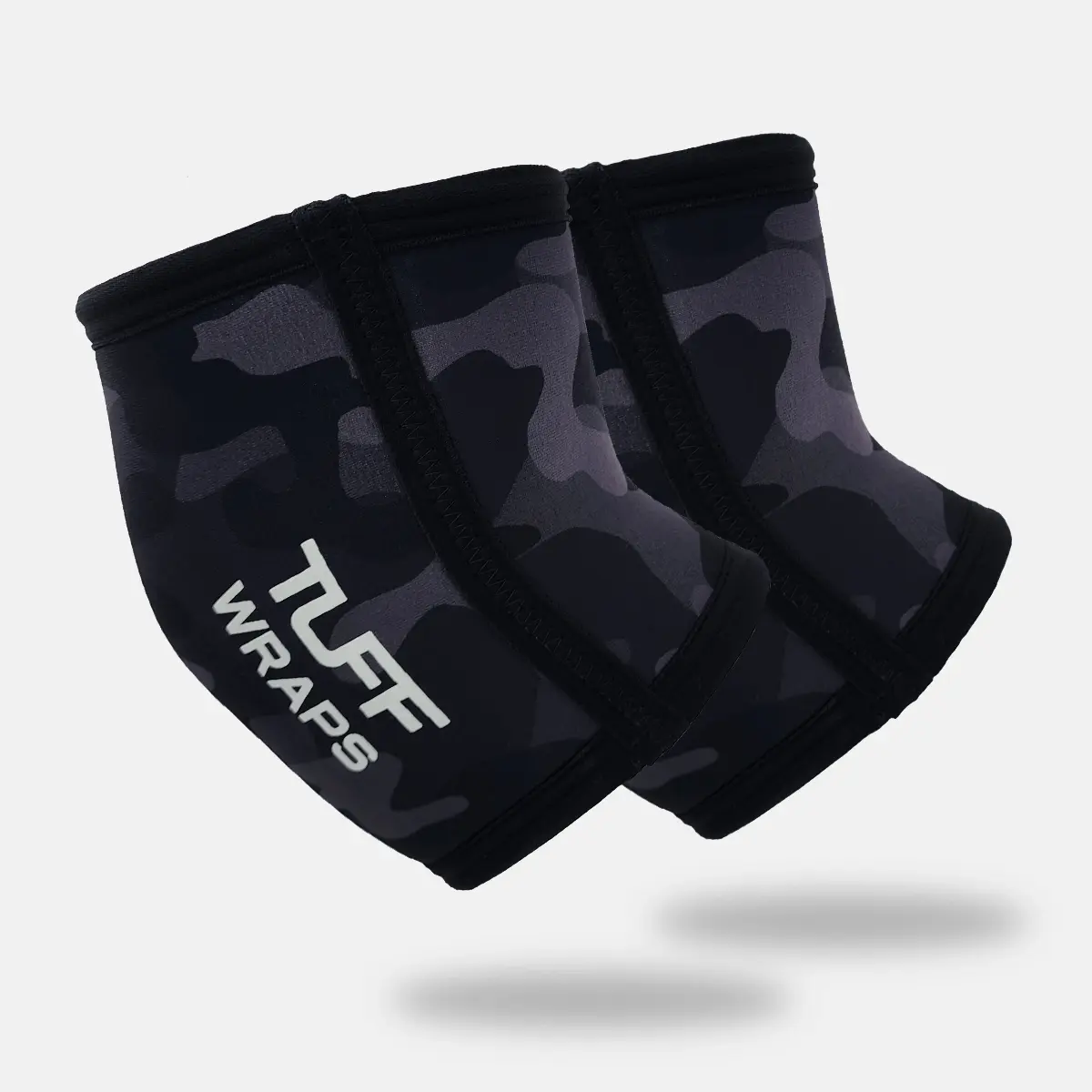 TUFF 5mm Black Camo Elbow Sleeves (Pair) - Gym, Strongman Arm Compression, Body Protection, Circulation Sports Sleeves & Support, Arm Compression Sports Sleeves & Support