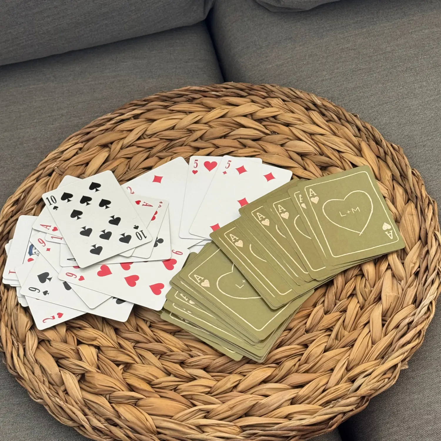 Custom Couples Playing Cards | Rustic Heart Initials | Wedding Favors & Anniversary Gift