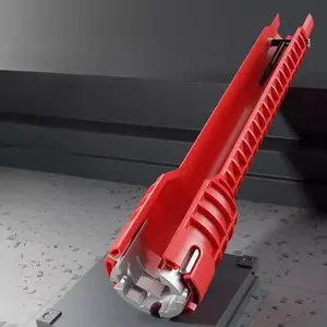 Multifunctional Red-Handle Wrench Set with Swivel Socket and Hex Bit Socket, Plumbing Tool for Aquarium and Bathroom Faucet/Angle Valve Repair Disassembly