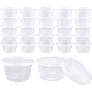 40 Pack Small Slime Containers with Lids, Jello Shot Cups Condiment Containers Plastic Portion Cups with Lids for Salad Dressing  Storage Containers(4 oz)